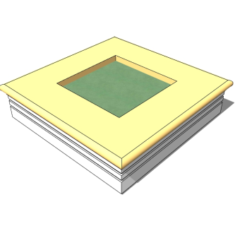 现代方形树池sketchup模型下载，树池坐凳skb模型分享