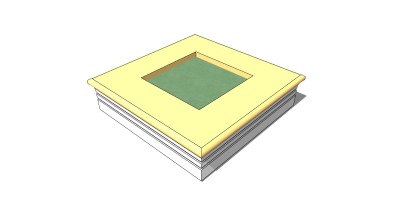 现代方形树池sketchup模型下载，树池坐凳skb模型分享