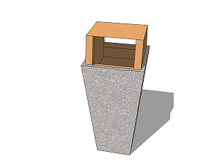现代简约垃圾桶草图大师模型，垃圾桶SU模型下载