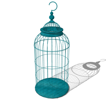  现代精品鸟笼草图大师模型，鸟笼sketchup模型下载