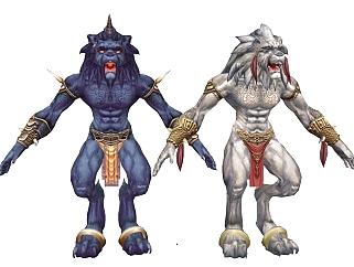 现代魔兽兽人游戏角色草图大师模型，游戏角色sketchup模型下载