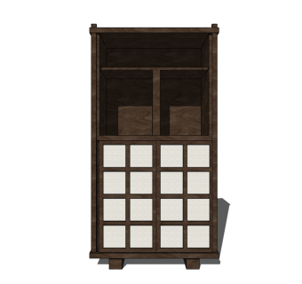 日式储物柜SU模型下载，储物柜草图大师模型sketchup模型