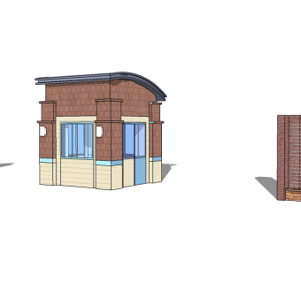 欧式入口大门草图大师模型下载，入口大门skb模型分享