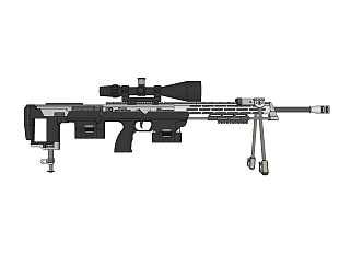 <em>德国</em>DSR-1狙击步枪草图大师模型，步枪SU模型下载