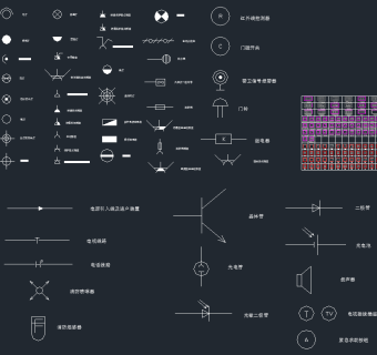 CAD开关插座图库,图库CAD建筑图纸下载