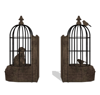  现代鸟笼草图大师模型，鸟笼sketchup模型下载