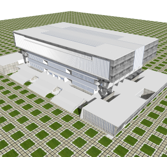 现代办公楼草图大师模型，办公楼sketchup模型免费下载