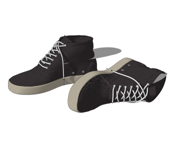 现代休闲男鞋草图大师模型,服装店衣架su模型下载