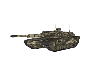 <em>德国</em>Leopard豹2主站坦克su模型，坦克草图大师模型下载