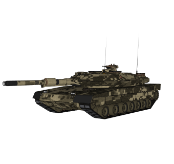 德国Leopard豹2主站坦克su模型，坦克草图大师模型下载