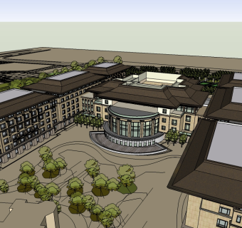 现代办公楼免费su模型