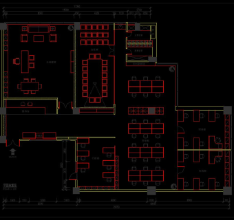 现代公司办公空间CAD施工图，CAD建筑图纸免费下载