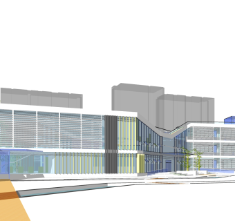 现代办公楼外观草图大师模型，办公楼外观sketchup模型免费下载