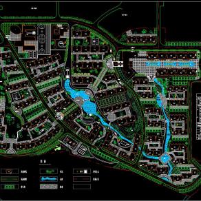 小区规划总平面施工图CAD图下载