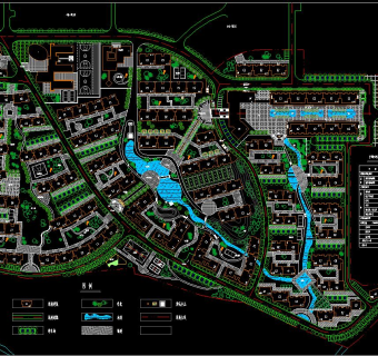 小区规划总平面施工图CAD图下载