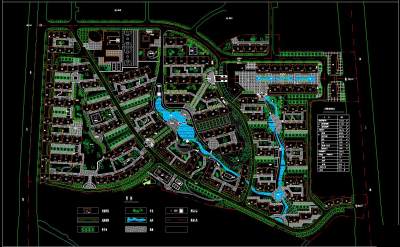 小区规划总平面施工图CAD图下载