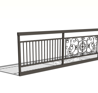 现代栏杆SU模型，栏杆SKB文件下载