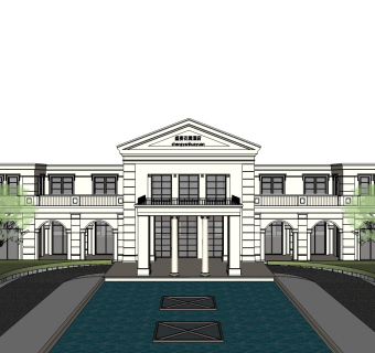 花园酒店草图大师模型下载、花园酒店su模型下载