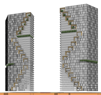 现代高层办公楼草图大师模型，高层办公楼sketchup模型免费下载