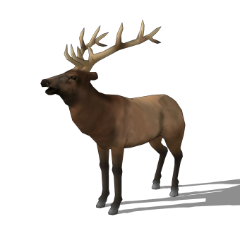现代马鹿雕塑su模型,摆件草图大师模型下载