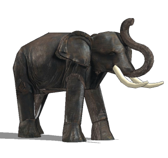 现代大象雕像草图大师模型，雕像sketchup模型下载