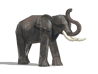 现代大象雕像草图大师模型，雕像sketchup模型下载