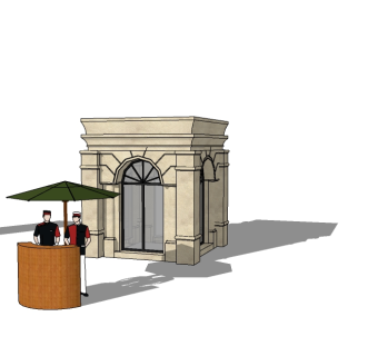 欧式入口大门草图大师模型下载，入口大门sketchup模型