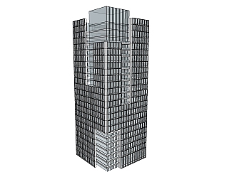 现代办公楼草图大师模型，办公楼sketchup模型