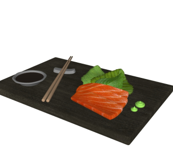 现代三文鱼草图大师模型，食品sketchup模型下载