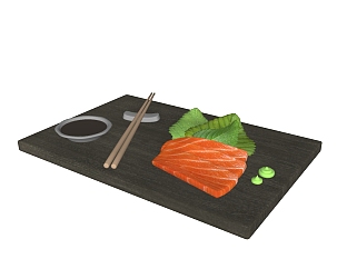 现代三文鱼草图大师模型，食品sketchup模型下载