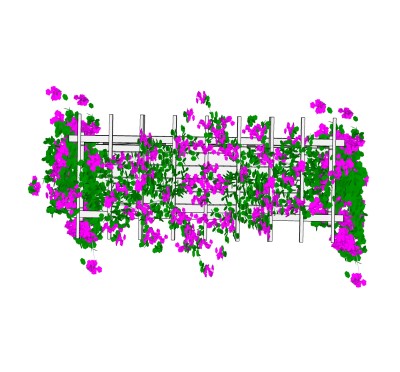 铁线莲绿植墙草图大师模型下载，垂直绿化植物墙su模型分享