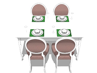 欧式餐桌椅草图大师模型，餐桌椅skb文件下载