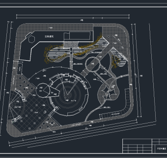 安徽某公园景观设计施工图,cad建筑图纸免费下载