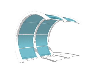 <em>现代玻璃雨棚</em>草图大师模型，玻璃雨棚su模型下载