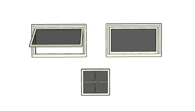 窗户草图大师模型，窗户sketchup模型下载