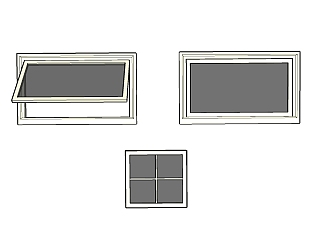 窗户草图大师模型，窗户sketchup模型下载