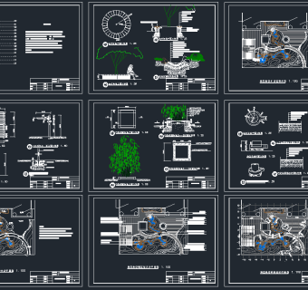 别墅庭院景观绿化CAD施工图，别墅CAD施工图纸下载