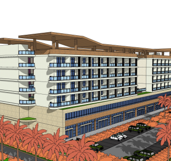 现代办公楼草图大师模型，办公楼sketchup模型免费下载