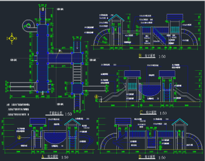 儿童游乐设备CAD图块，儿童游乐设备CAD施工图纸下载