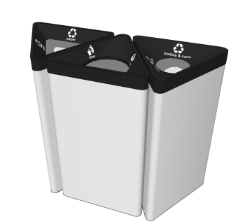 现代金属垃圾桶草图大师模型，垃圾桶SU模型下载