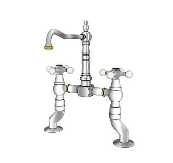 欧式复古水龙头su模型，卫浴小件草图大师模型下载