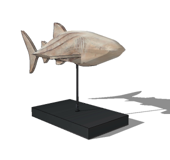 木雕鲨鱼草图大师模型，木雕sketchup模型下载
