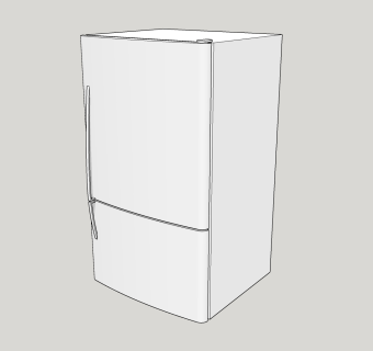 大冰箱SU模型，冰箱sketchup模型下载