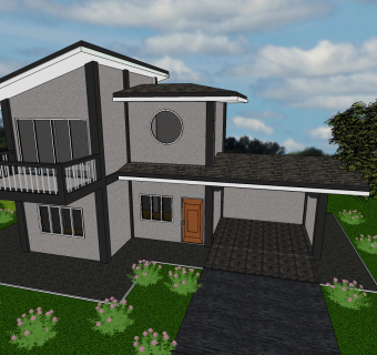 日韩式风格别墅su模型下载、日韩式风格别墅草图大师模型下载