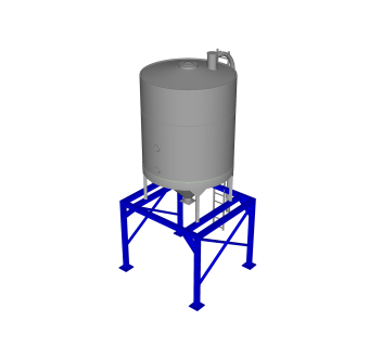 现代3D化工厂水箱草图大师模型，水箱su模型下载