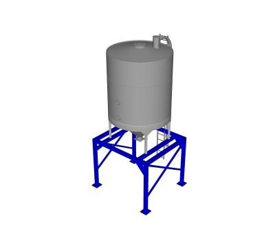 现代3D化工厂水箱草图大师模型，水箱su模型下载