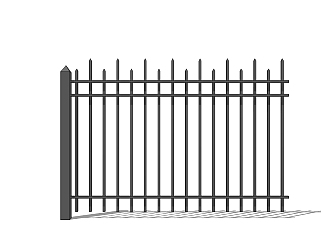 现代铁艺栏杆su模型下载、铁艺栏杆草图大师模型下载