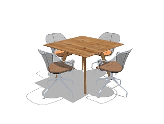 <em>现代休闲桌椅</em>免费su模型，休闲桌椅skp模型下载