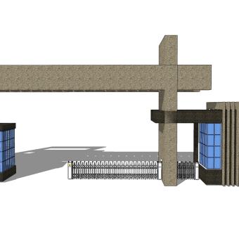 现代岗亭SU模型，岗亭SKB文件下载