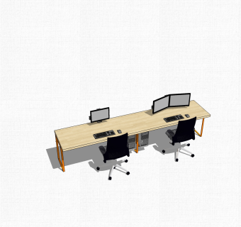 现代办公桌su模型，办工桌sketchup模型下载